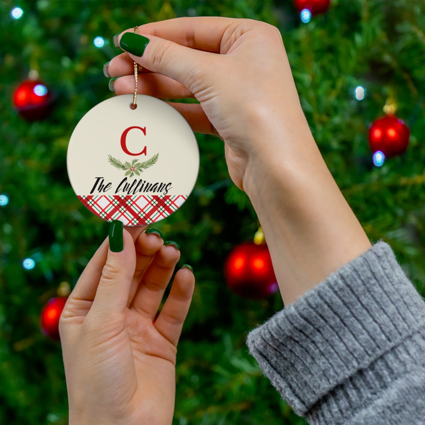 Personalized Ceramic Ornament, round