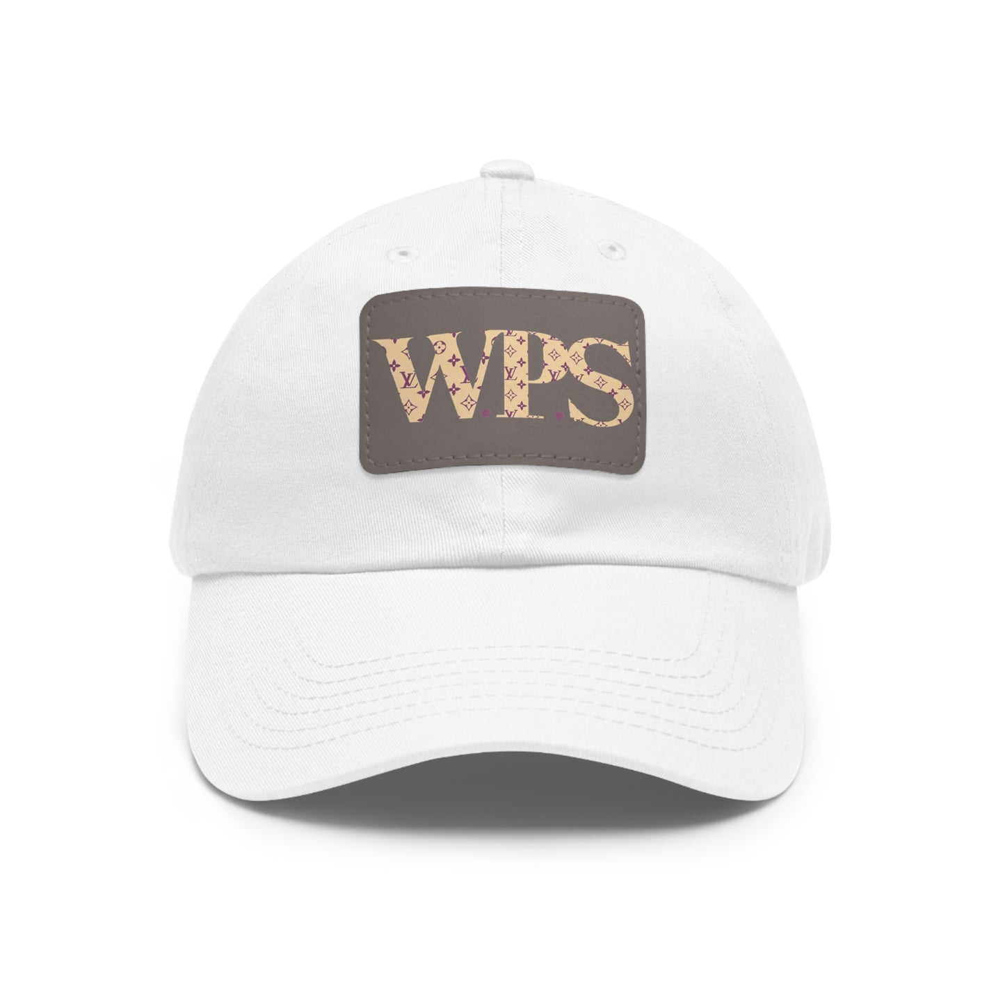 "W.P.S" PRINTED Dad Hat with Leather Patch