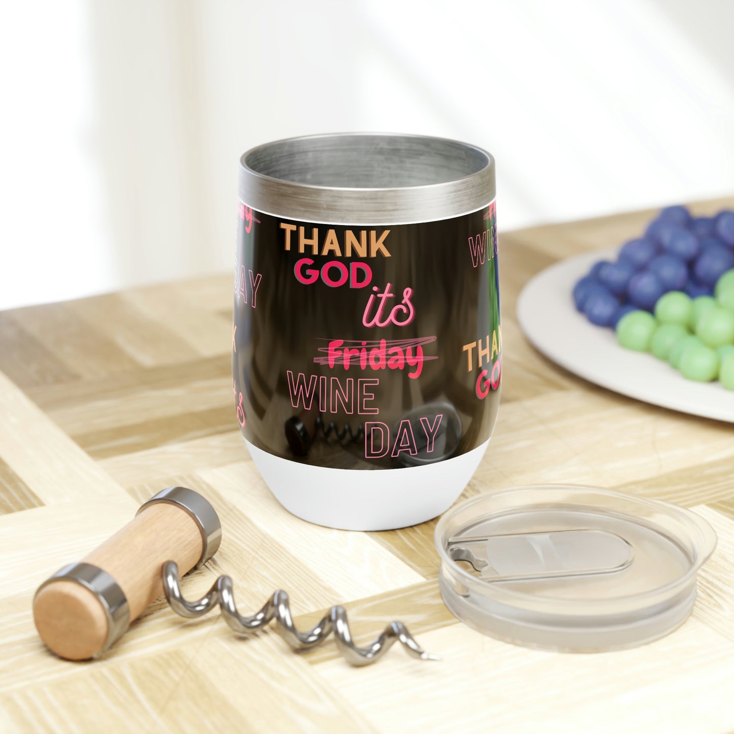 "Thank God its WINE day" Wine Tumbler