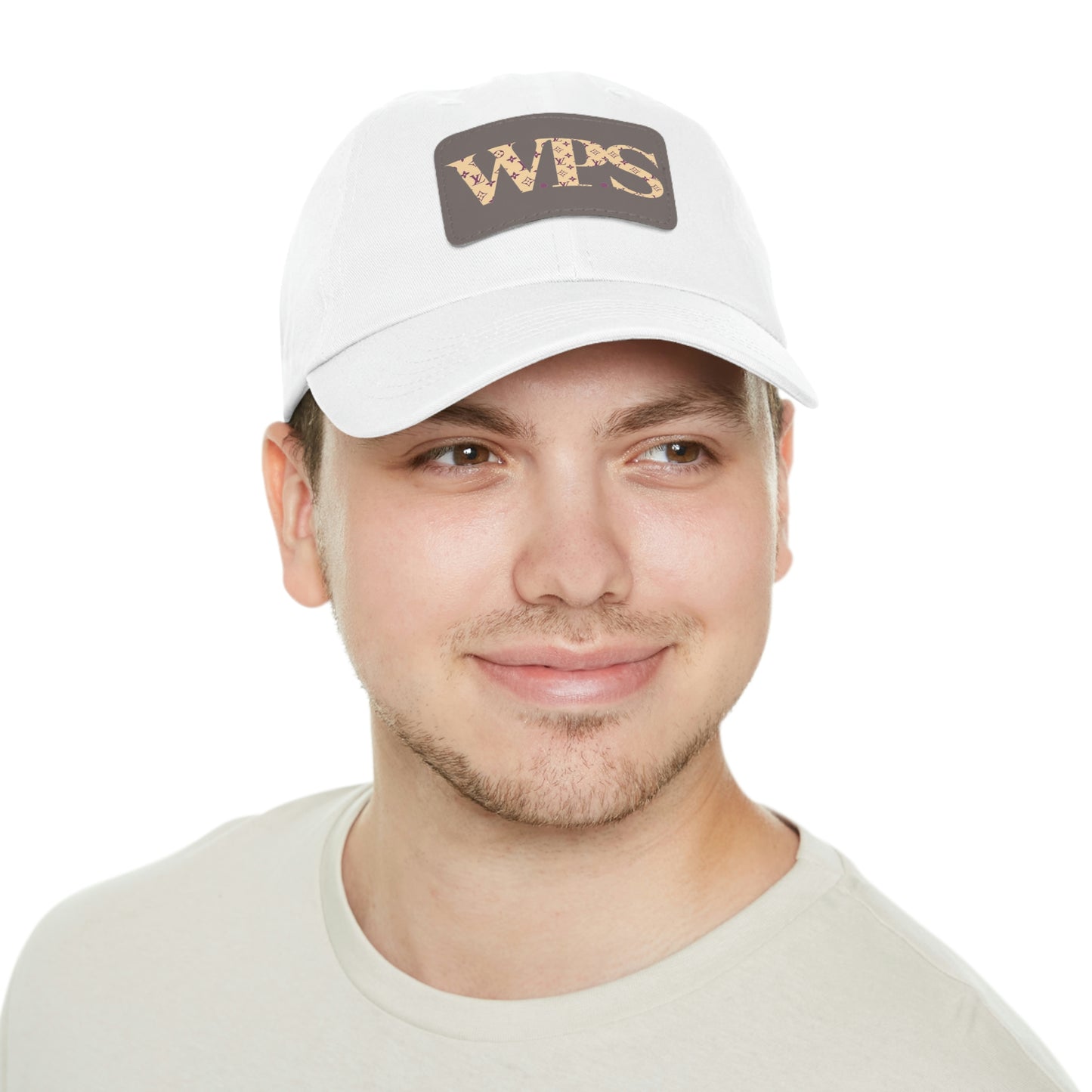 "W.P.S" PRINTED Dad Hat with Leather Patch