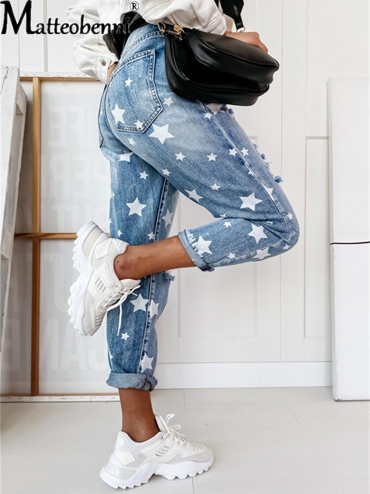 "Starry Nights" - Ripped Boyfriend Jeans