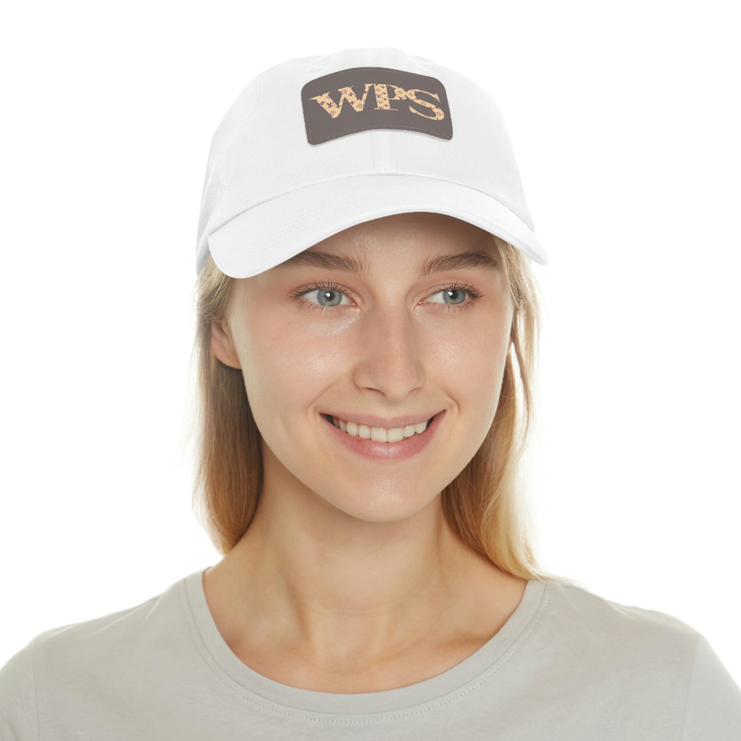 "W.P.S" PRINTED Dad Hat with Leather Patch